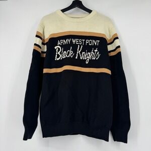 Hillflint Army West Point Black Knights Sweater XL Black Cream Gold Knit Men